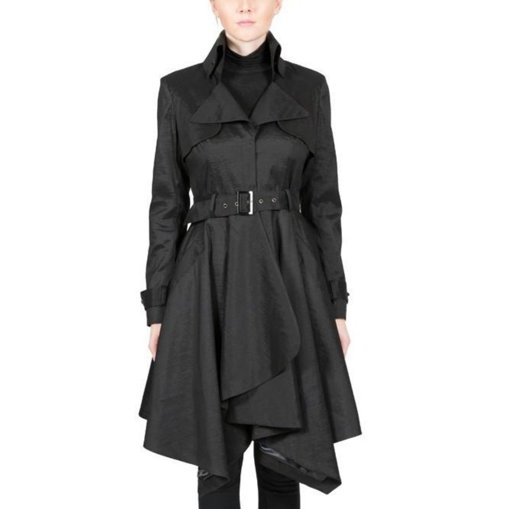 Microfabric Trench Coat
